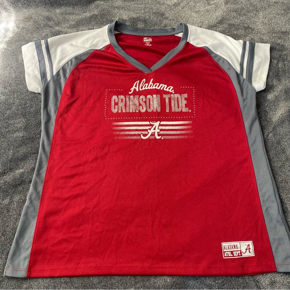 Alabama Crimson Tide Women's Red Mesh V-Neck Jersey Tee Size 2X Fan Wear - Picture 2 of 9